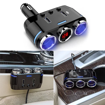 12V 24V LED Auto Zásuvky pre zapaĺovač USB Nabíjačku Adaptér Auto Príslušenstvo Pre Mobilný Telefón DVR USB Nabíjačka do Auta Splitter Plug