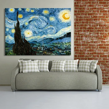 Impresionistické Van Gogha, Hviezdna Noc Abstraktné Krajiny Plátno Plagát Slávnej Klasické Nástenné Art Tlač Obrázka X Izba, Obývacia Izba Dekorácie