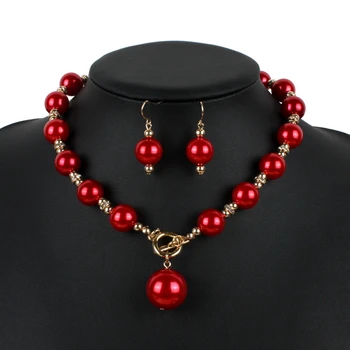 DiLiCa Trendy Imitácia Perly Šperky Sady Ženy Choker Náhrdelníky Náušnice Nastaviť Krátke Náhrdelníky & Prívesky Strany Šperky
