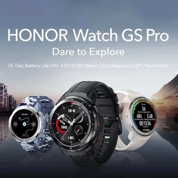 Česť Sledovať GS Pro Smartwatch Globálna Verzia Smart Športové Hodinky SpO2 Monitorovanie Srdcovej frekvencie Bluetooth GPS Smerovač 25days Život