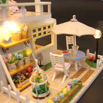 DIY Doll House Miniatúrne Drevený domček pre bábiky Miniaturas Nábytok, Hračky Dom Bábiky Hračky pre Dar Domova Plavidlá Figúrky M33