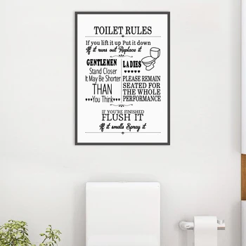Moderné a zaujímavé kúpeľňa pravidlá logo tlač plagátov wall art olejomaľba wc vtipný obrázok kúpeľňa domov decoratio