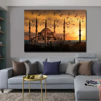 Žltá a čierna Islamskej obrazu Veľký Veľkosť Plátna Umenie Výtlačkov Moderné Obrazy pre Home Decor č rám Plátno Výtlačkov
