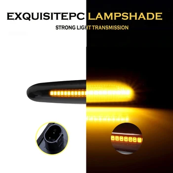 2 KS Dymu Objektív Dynamické LED Zase Signál Bočné Obrysové Svetlo Blinker Lampa pre BMW X3 E83 X1 E84 X5 X53 E60 E61 E81 E82 E90 E92 E88
