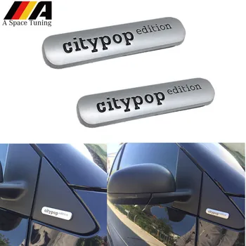 2 ks citypop edition Znak, Odznak Kovové Auto Nálepky 3D Spätné Zrkadlo Univerzálne Dekorácie Pre Benz, Smart Fortwo Brabus 453