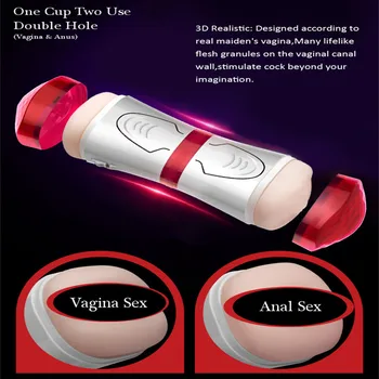 Leten Dvojitý Kanál Lietadla Pohár Realistické Vagíny Análny Sex Masturbator Mačička Voľné Ruky Dospelých, Sexuálne Hračky Pre Mužov Erotické Produkt