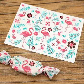 50pcs Flamingo Voskový Papier Candy Nugát Wrapper Papier Čokoláda Taffy Balenie Narodeninám, Svadobný dar, sladké Strany Darčekové Dekorácie