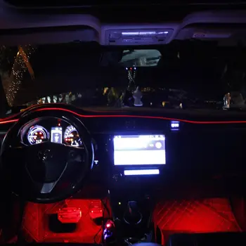 8 farieb DIY Hudby 8M Optický Kapela RGB LED Pásy Okolitého Svetla APLIKÁCIU Bluetooth Ovládanie na Auto, Interiér Atmosférou Svetlo