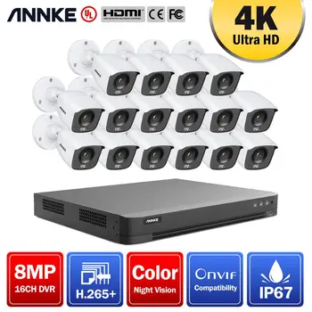 ANNKE 4K HD 16CH DVR Auta H. 265+ CCTV Kamera Security System 8MP KAMEROVÝ Systém IR Vonkajšie Nočné Videnie kamerový Súpravy