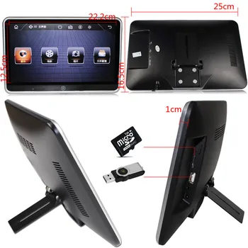 Univerzálny 10.1-palcový 1080P HD LCD dotykový displej auto opierky hlavy displej auto multimediálny audio video prehrávač MP4 MP5 reproduktor Bluetooth