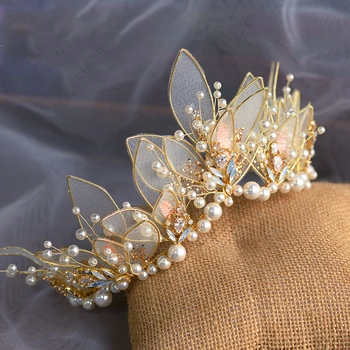 HIMSTORY Royal Barokový Perly Svadobné Tiara Korún Crystal Nádherná Princezná Nevesty Čelenky Vlasy, Šperky, Svadobné Vlasy Príslušenstvo