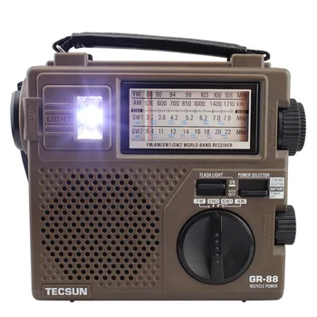 Pôvodné TECSUN GR-88 GR-88P Digitálne Rádio Prijímač, Núdzové Svetlo Dynamo Rádio Rádio S Vstavaný Reproduktor Manuál Ruku