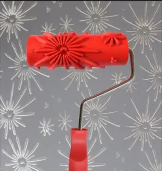 7 palcový Plastický Púpava Kvet Maľovanie Valčekom s držiakom na Stenu, Dekorácie 098YT