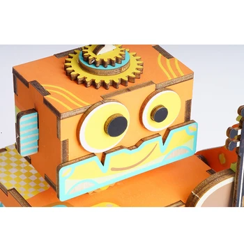 Robotime DIY 3D Drevené Puzzle Hra Montáž Pohyblivých Music Box na Hračky Darček pre Deti AMD53 pre Dropshipping