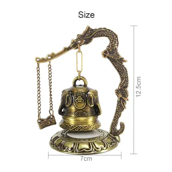 Dragon Bell Dekor Vyrezávané Sochy Zliatiny Vintage Bronze Zámok Dragon Vyrezávané Budhizmus Chrámu, Mosadze, Medi Sochy, Dekorácie, Remeselné