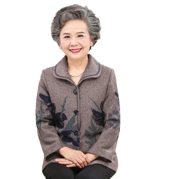 Staršie Ženy Jeseň Zimné Oblečenie 60-70 Matka Plus Zamatový Kabát Babička Oblečenie Bunda Špecialitou Čína Starý Muž Oblečenie A122