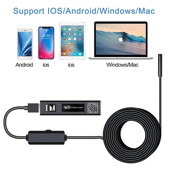 Endoskop Kamera, Bezdrôtové Endoskopu 2.0 MP HD Borescope Pevné Had Kábel pre IOS iPhone Android Smartphone Samsung PC