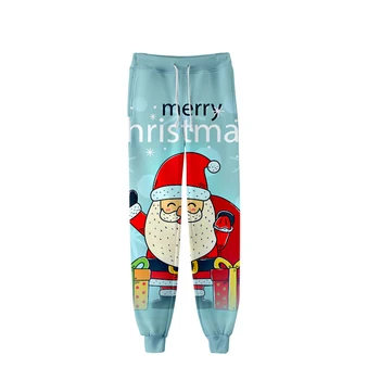 Vysoko kvalitné Vianočné Nohavice 3D Harajuku Jogger Nohavice Muži Ženy Tepláky Kpop Dlho Dieťa Darček Veselé Vianoce slacks Legíny