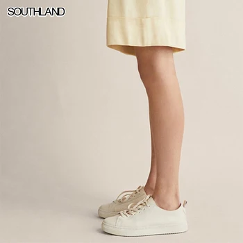 SOUTHLAND doplnky, módne blogger high street jednoduché biele pravá koža mäkká comfot ženy obuv tenisky