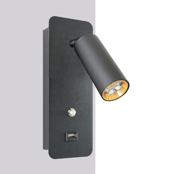 Interiérové Led nástenné svietidlá 7W s USB nabíjanie nástenné svietidlo, spálne, obývacia izba Nordic moderné nástenné svietidlo uličkou s vypínačom stenu sconces