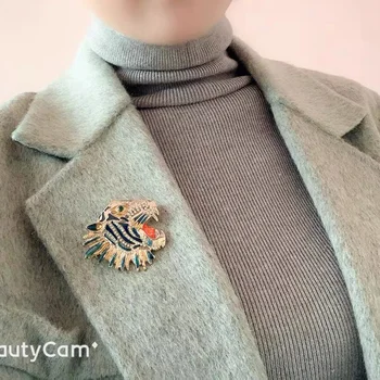 Kórejský vintage krištáľový tiger broches pre ženy, brošne šperky smalt pin