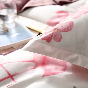 Nordic Flamingo Tlač Posteľná Bielizeň Sady Jednoduché Perinu Nastaviť Obliečka Na Vankúš Dvojité Kráľovná Kráľ Housse De Couette Obliečky Kryt Deky