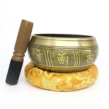 Nepál ručné Buddha Tibete misky, misy rituál muzikoterapia medi zvonkohry medi Tibetskej Spevu Misy(Vrátane Palice a Rohože)