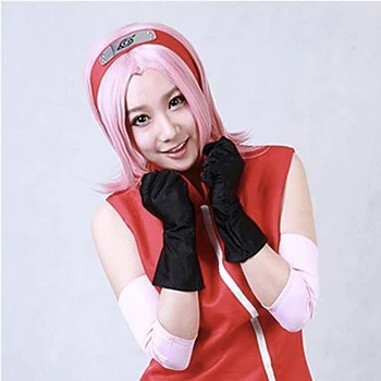 Naruto, Haruno Sakura Ružová Krátke Syntetické Vlasy Anime Cosplay Parochne Tepelnú Odolnosť Vlákniny+ Parochňu Spp