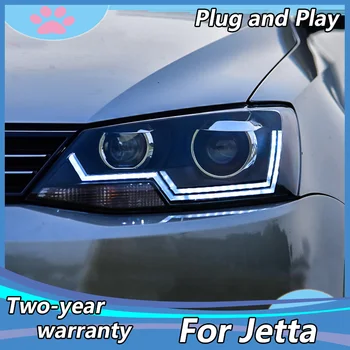 Auto Styling Pre VW Jetta svetlomety 2012-Jetta led reflektor čelová Lampa led drl projektor reflektor H7 hid Bi-Xenon Šošovky