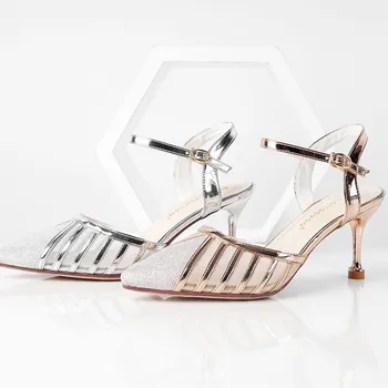 Nové 2020 Topánky dámske Letné Módy Žena Sandále Sexy Výrez Dekorácia Pu Kožené Štýl Ženy, Vysoké Podpätky Zapatos De Mujer