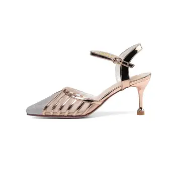 Nové 2020 Topánky dámske Letné Módy Žena Sandále Sexy Výrez Dekorácia Pu Kožené Štýl Ženy, Vysoké Podpätky Zapatos De Mujer
