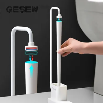 GESEW Kúpeľňa Magnetická Čistiaca Kefa TPR Plastových Kúpeľňových Doplnkov Set Home Dlhá Rukoväť Sprcha Prenosné Wc Kefa