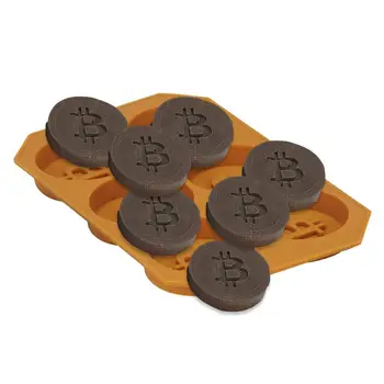 6 Mriežky Bitcoin Ice Cube Formy Tortu Dekorácie, Čokolády Formy DIY Biscuit Pečenie Formy Na Mydlo Pečenie& Pečivo Nástroje