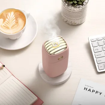 Biely USB Zvlhčovač Vzduchu Hmly Maker pre Auto Home Office Difúzor Cool-Hmla Obežné koleso Zvlhčovače s 7 Farieb LED Nočné Svetlo