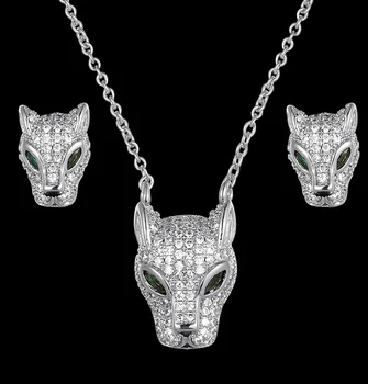 Zlxgirl Európe Dizajn Značky Leopard zvierat tvar prívesok s náušnice Svadobné šperky Set žena preferovaný dary
