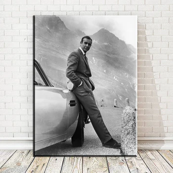 SEAN CONNERY. 007 JAMES BOND GOLDFINGER 1964, GOLDFINGER RÉŽIA FILMOVÉ Umenie Tlač plagátu na plátno na stenu, dekorácie