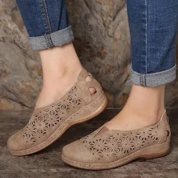 Nové Srping Žena Sandále Žena Duté Kliny Topánky Na Platforme, Plus Veľkosť Dámy Letné Pošmyknúť Na Retro Sandále Ženy Topánky
